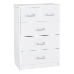 Crieff Wooden Chest Of 5 Drawers In White