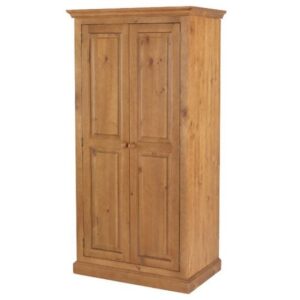 Herndon Wooden Double Door Wardrobe In Lacquered