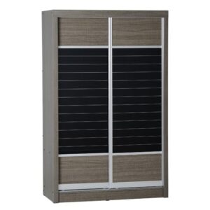 Laggan Wooden Sliding Wardrobe In Black Wood Grain With 2 Doors