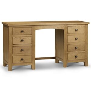 Mabli Twin Pedestal Dressing Table In Waxed Oak