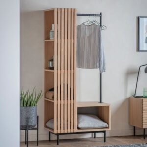 Okayama Wooden Open Wardrobe In Oak