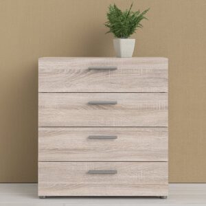 Perkin Wooden Chest Of 4 Drawers In Truffle Oak