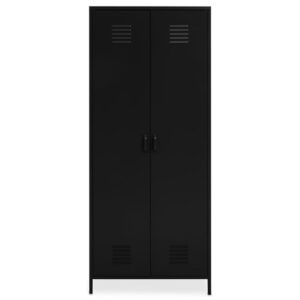 Rumi Metal Wardrobe With 2 Doors In Black