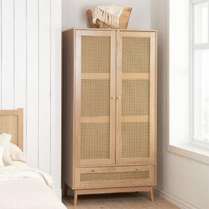 Celina Wooden Wardrobe With 2 Doors 1 Drawer In Oak