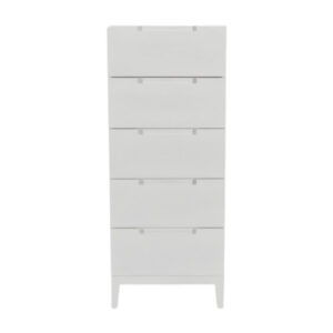 Ogen Wooden Chest Of 5 Drawers Narrow In White