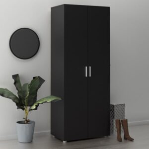 Perkin Wooden Wardrobe With 2 Doors In Black