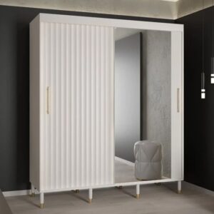 Adel II Mirrored Wardrobe With 2 Sliding Doors 180cm In White