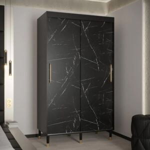 Barrie Wooden Wardrobe With 2 Sliding Doors 120cm In Black