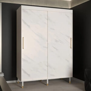 Barrie Wooden Wardrobe With 2 Sliding Doors 150cm In White