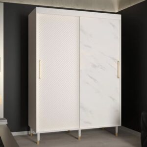 Metz Wooden Wardrobe With 2 Sliding Doors 150cm In White