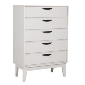 Lanus Wooden Chest Of 5 Drawers In Taupe