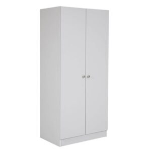 Leon Wooden Wardrobe With 2 Doors In Light Grey