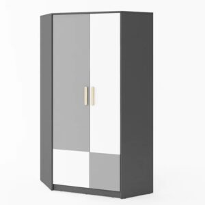 Pearl Kids Wooden Wardrobe Corner With 2 Doors In Graphite