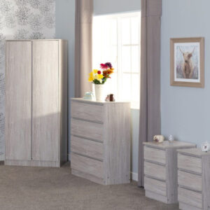 Mcgowan Bedroom Furniture Set 2 Doors Wardrobe In Urban Snow