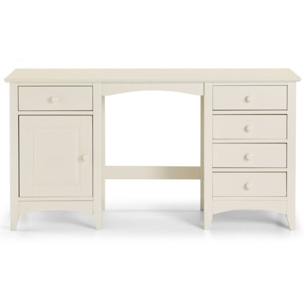 Caelia Wooden Dressing Table With 5 Drawers In Stone White