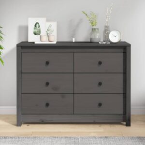 Abilene Wooden Chest Of 6 Drawers In Grey