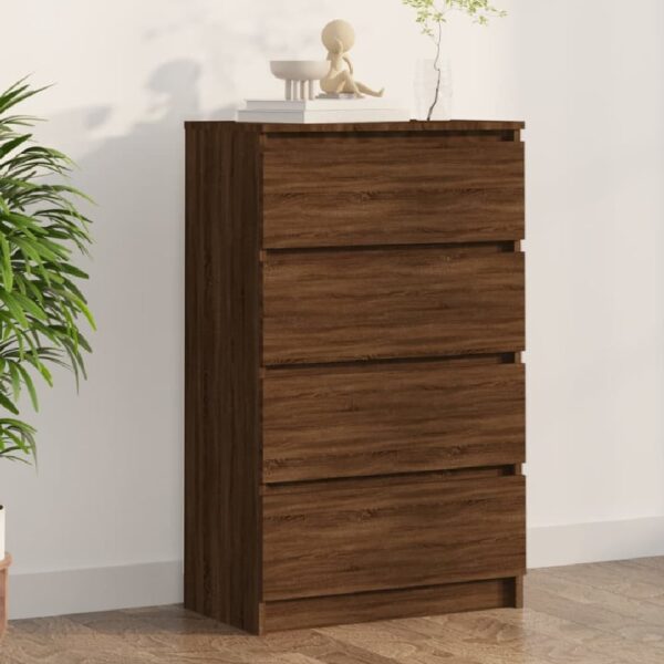 Calgary Wooden Chest Of 4 Drawers In Brown Oak