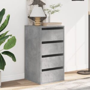 Flint Wooden Chest Of 4 Drawers In Concrete Grey