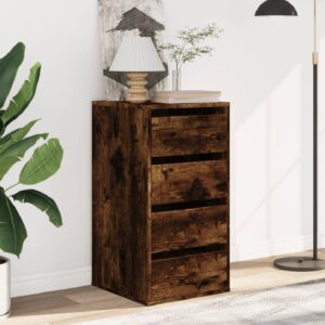 Flint Wooden Chest Of 4 Drawers In Smoked Oak