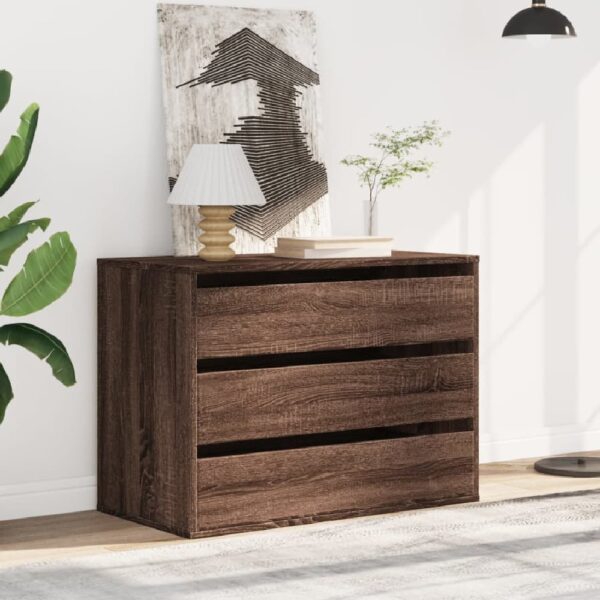 Fontana Wooden Chest Of 3 Drawers In Dark Brown Oak