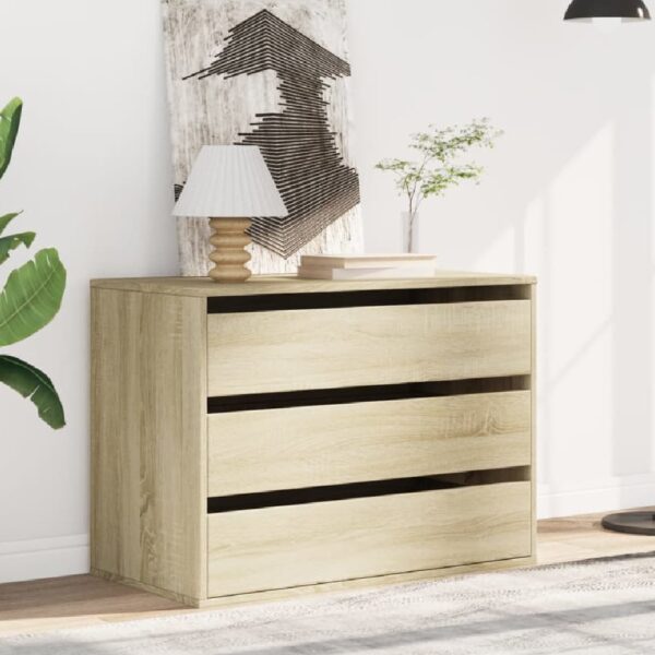 Fontana Wooden Chest Of 3 Drawers In Sonoma Oak