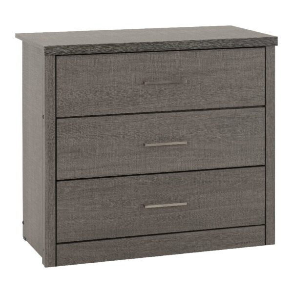 Laggan Wooden Chest Of 3 Drawers In Black