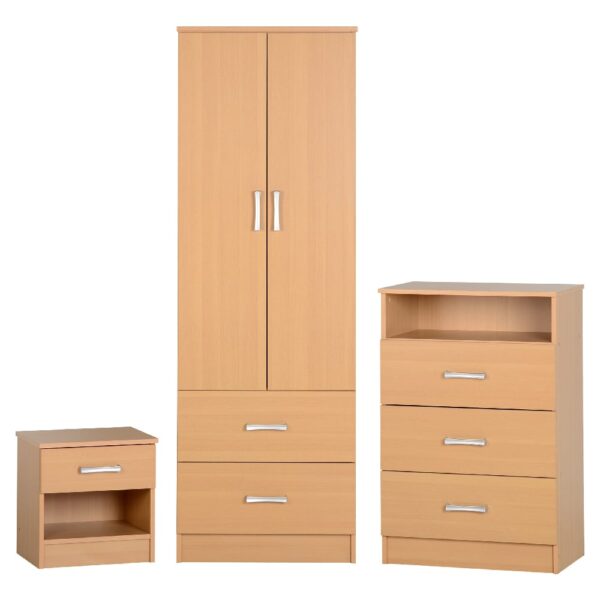 Pana Wooden Furniture Set With 2 Doors Wardrobe In Beech