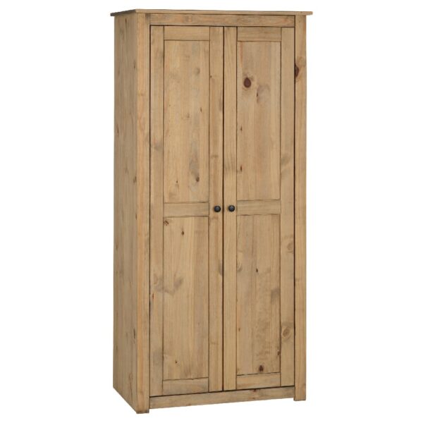 Pavia Wooden Wardrobe With 2 Doors In Natural Wax