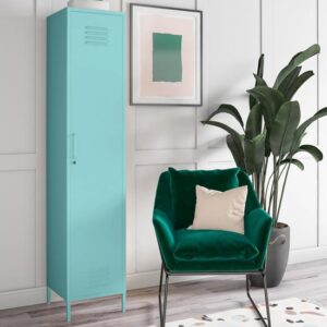 Cerritos Metal Wardrobe With 1 Door In Spearmint