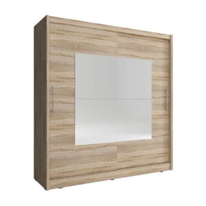 Waldorf IX Mirrored 200cm Wardrobe 2 Sliding Doors In Sonoma Oak