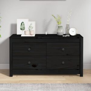 Abilene Wooden Chest Of 4 Drawers In Black