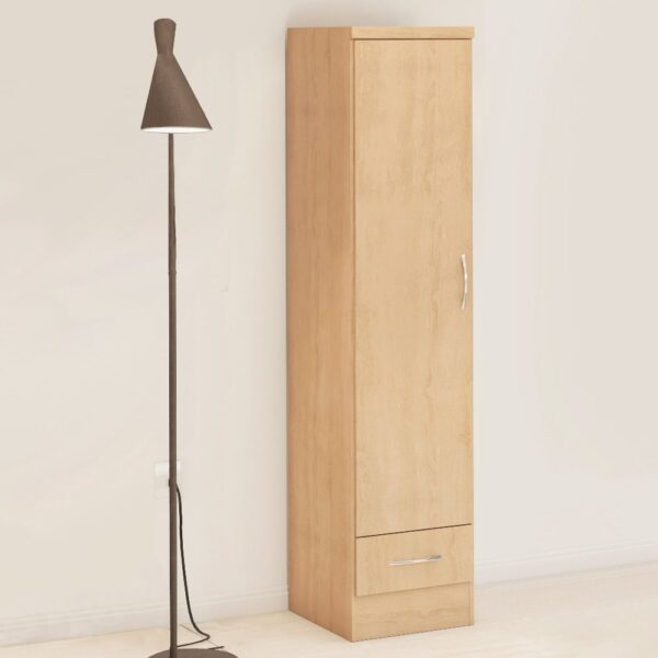 Mack Wooden Wardrobe With 1 Door 1 Drawer In Sonoma Oak