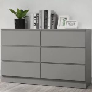 Oakley Wooden Chest Of 6 Drawers In Grey