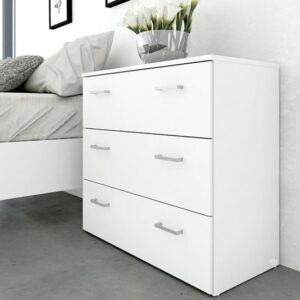 Scalia Wooden Chest Of 3 Drawers In White