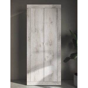 Taylor Wooden Wardrobe With 2 Doors In White Oak Pine