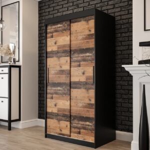 Topeka Wooden Wardrobe With 2 Sliding Doors In Dark Oak