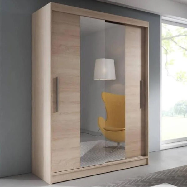 Vernal Wooden Wardrobe With 2 Sliding Doors In Sonoma Oak